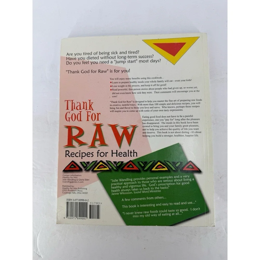 Lot of 2 — Raw Recipe Books Thank God for Raw: Recipes for Health